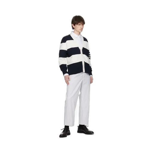 Striped V-Neck Cardigan