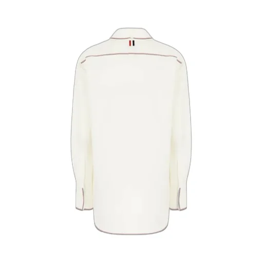 Logo Patch Striped-Trim Shirt