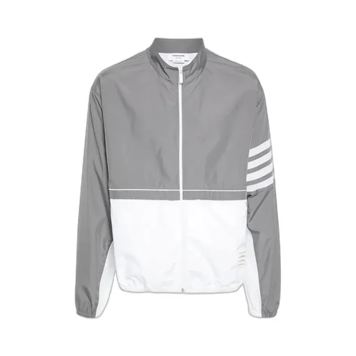 4-Bar Stripe Detailed Zipped Windbreaker