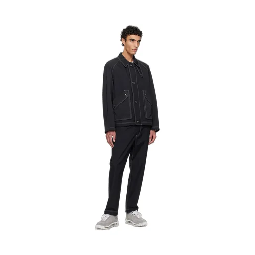 Contrast-Stitching Raglan Jacket
