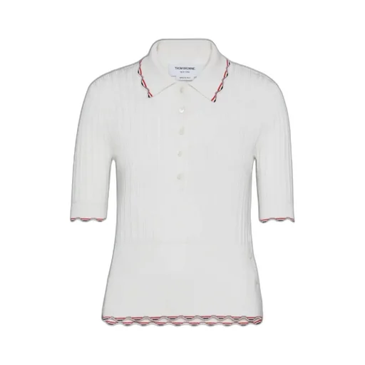 Rwb-Stripe Ribbed-Knit Polo Top