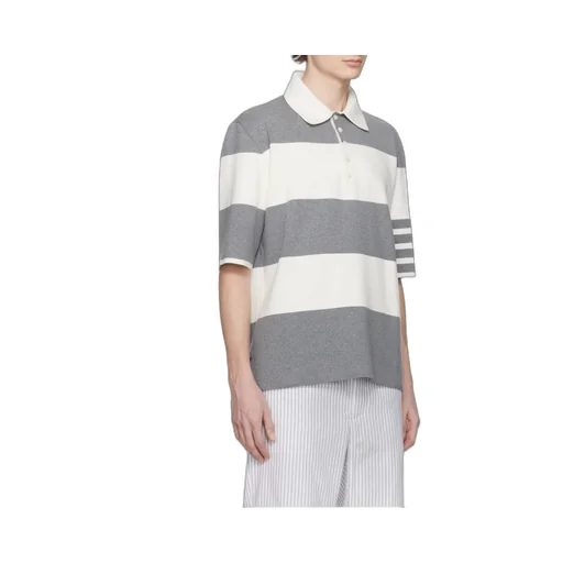 Striped Short Sleeved Polo Shirt