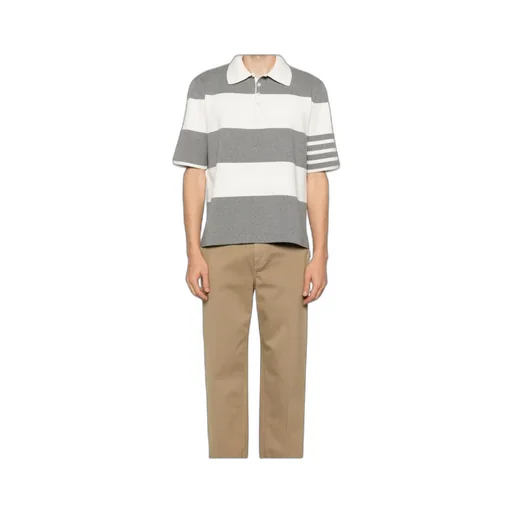 Striped Short Sleeved Polo Shirt
