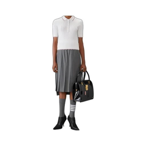Rwb-Stripe Ribbed-Knit Polo Top