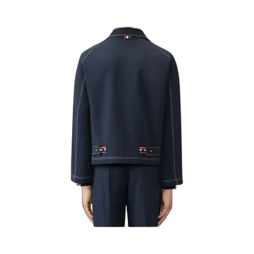 Contrast-Stitching Raglan Jacket