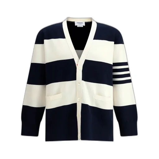 Striped V-Neck Cardigan