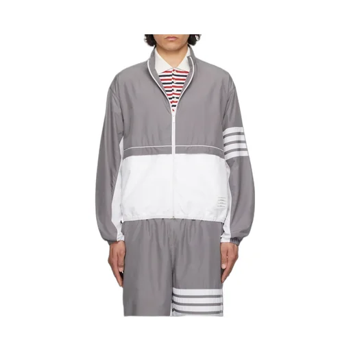 4-Bar Stripe Detailed Zipped Windbreaker