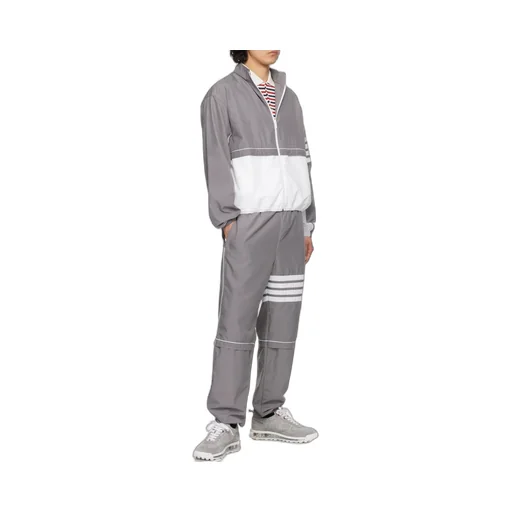 4-Bar Stripe Detailed Zipped Windbreaker