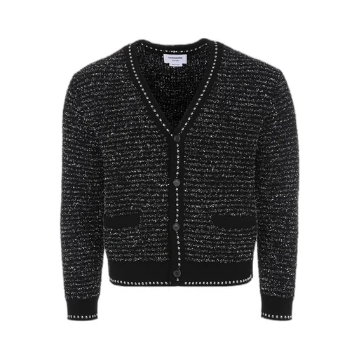 V-Neck Tweed Cardigan