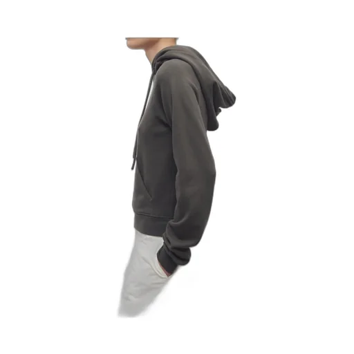 Ribbed-Trim Hoodie