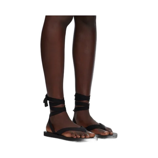 Ribbon-Tie Flat Sandals