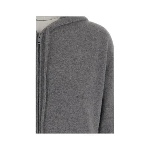 Drawstring-Hood Zip-Front Cardigan