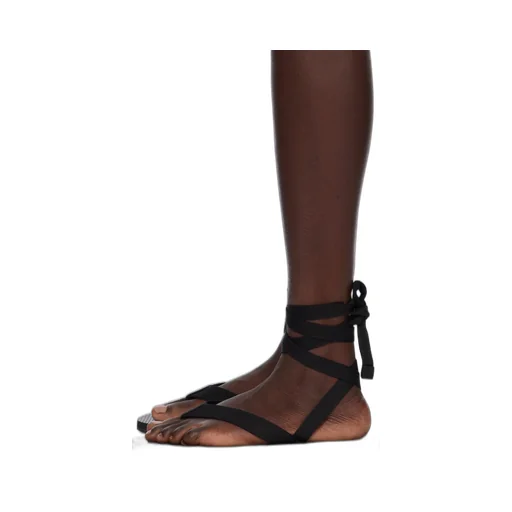 Ribbon-Tie Flat Sandals