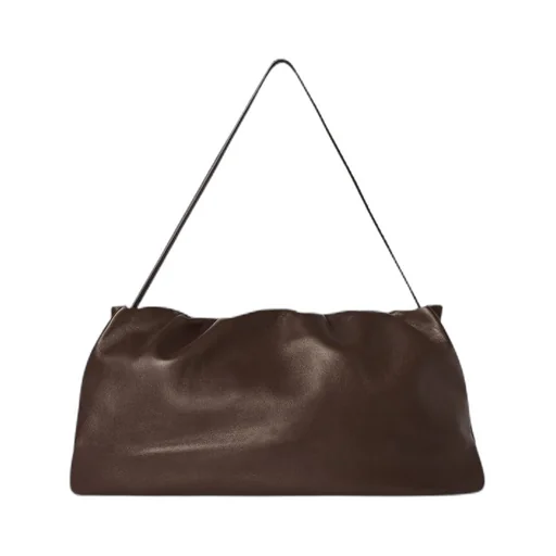 Gathered Leather Tote Bag