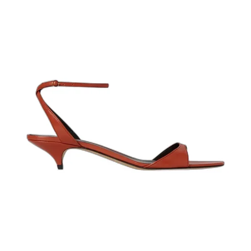 Kitten-Heel Leather Sandals
