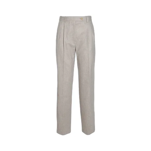 Straight-Leg Pleated Trousers