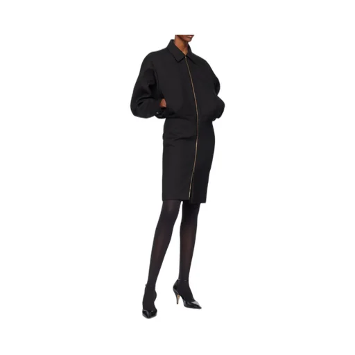 Mave Zip-Front Balloon-Sleeve Dress