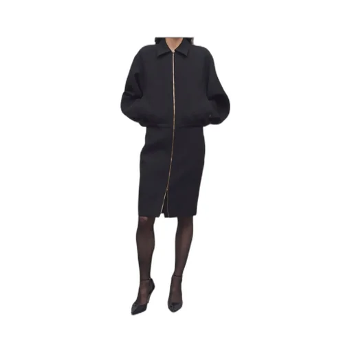 Mave Zip-Front Balloon-Sleeve Dress