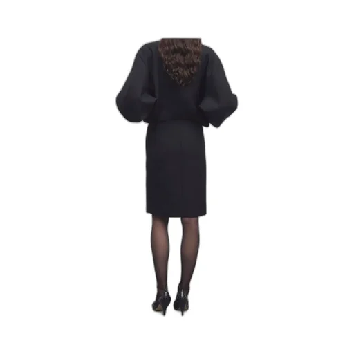 Mave Zip-Front Balloon-Sleeve Dress