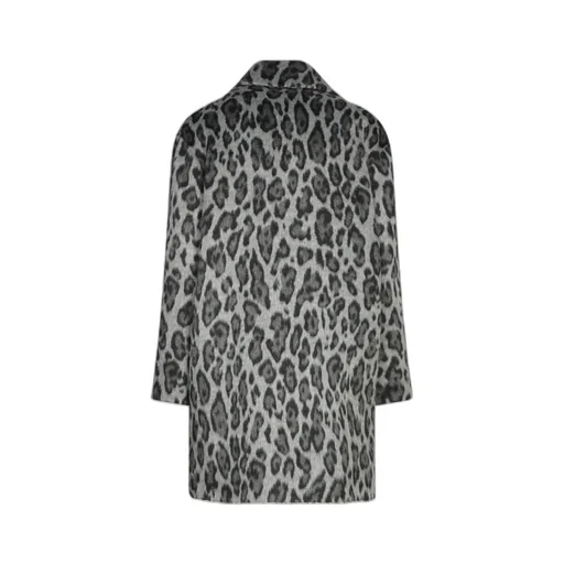 Leopard-Print Straight Hem Coat