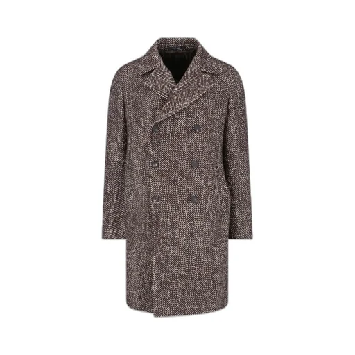 Herringbone Double-Breasted Coat