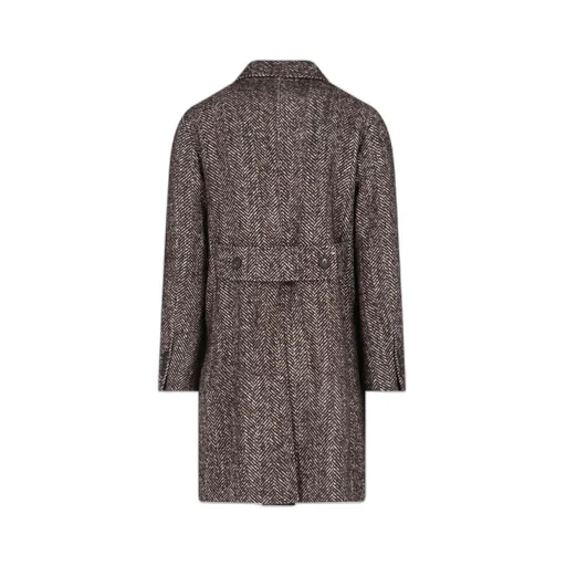 Herringbone Double-Breasted Coat