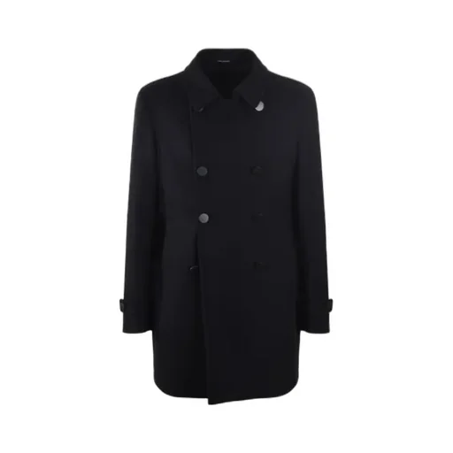 Straight-Hem Double-Breasted Coat