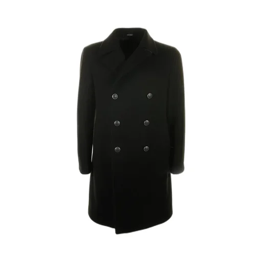 Notched-Collared Double-Breasted Coat