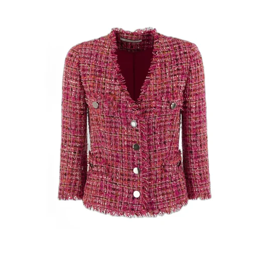 V-Collar Tweed Casual Jacket