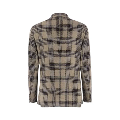 Checked Double-Breasted Blazer