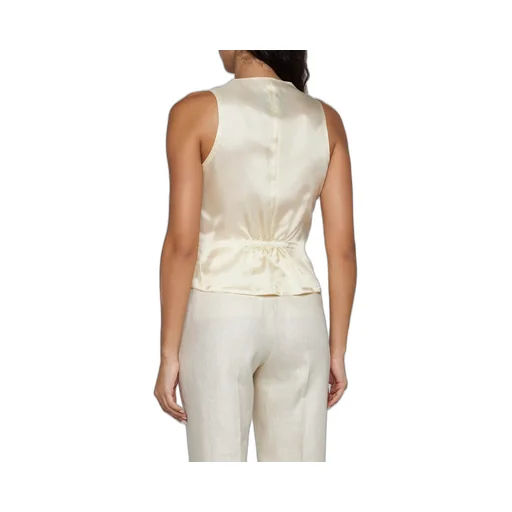 Single Breasted Satin Gilet