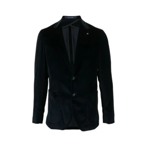 Single-Breasted Velvet Buttoned Blazer
