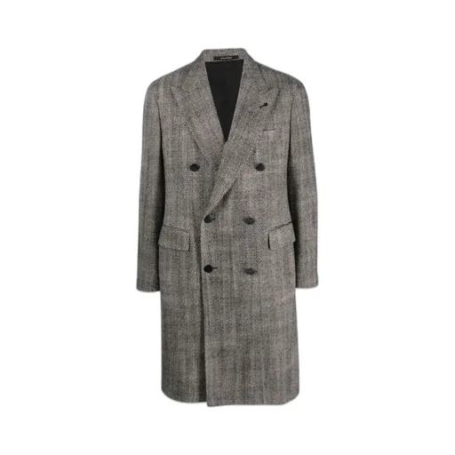 Flap-Pocketed Double-Breasted Coat