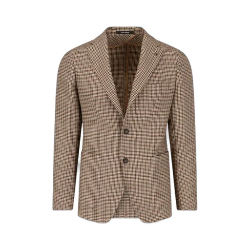 Houndstooth Patterned Single-Breasted Blazer