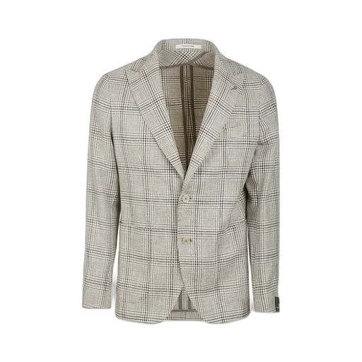 Checkered Single-Breasted Suit Jacket