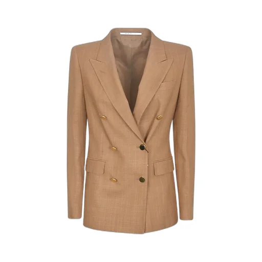 Double-Breasted Textured Blazer