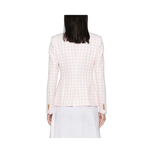 J-Alycia Double-Breasted Checked Blazer