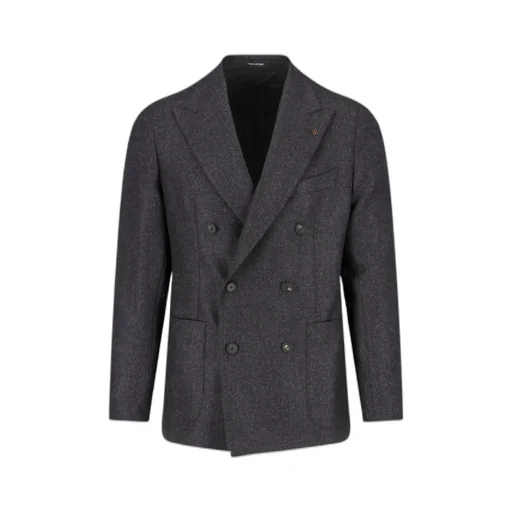 Peak-Lapels Double-Breasted Blazer