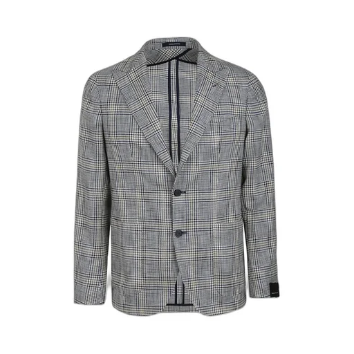 Plaid Single-Breasted Blazer