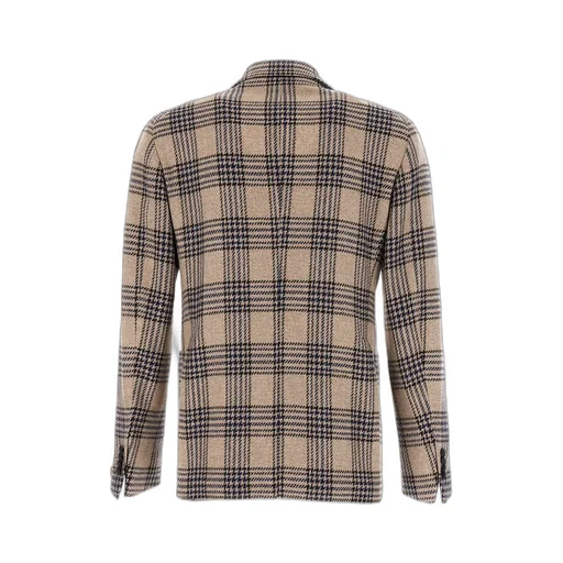 Checked Double-Breasted Blazer