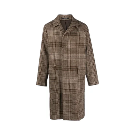 Checked Single-Breasted Coat
