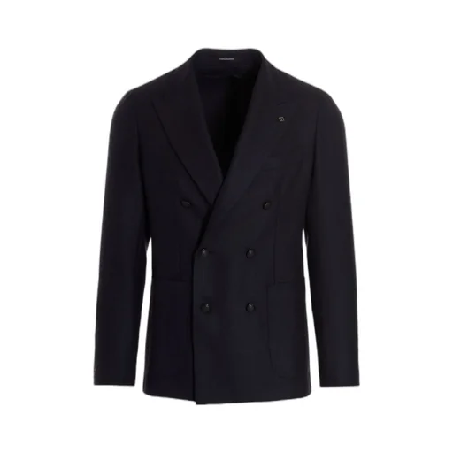 Patch-Pocketed Double-Breasted Blazer
