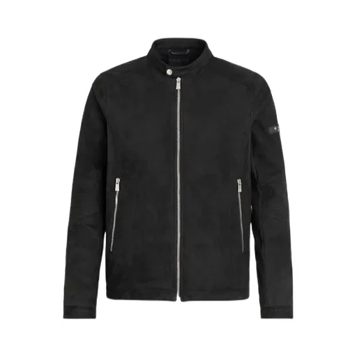 Double-Zip Suede Jacket