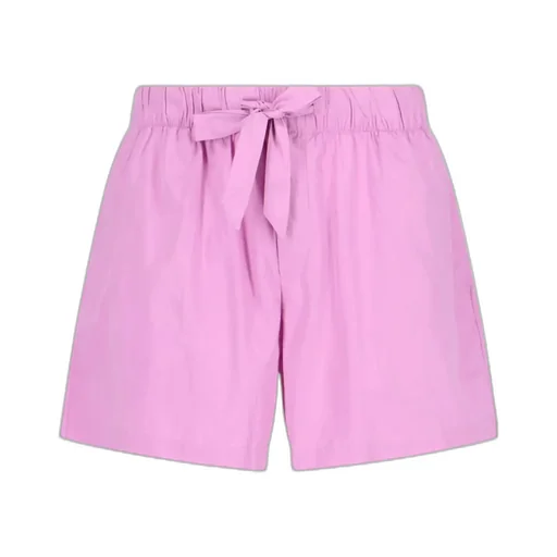 High-Waist Drawstring Poplin Shorts