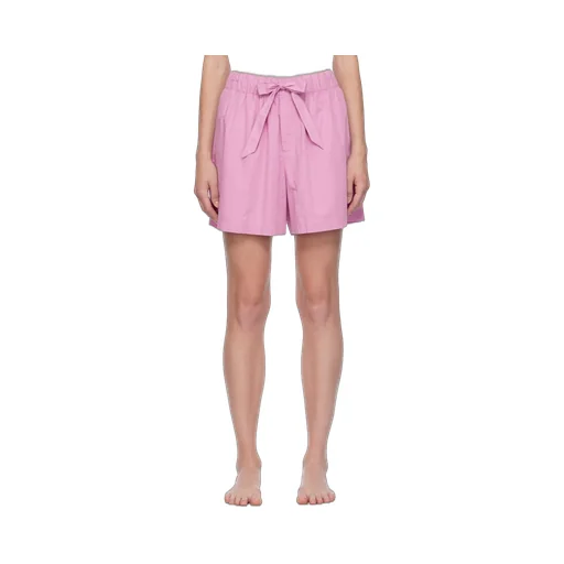 High-Waist Drawstring Poplin Shorts