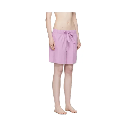 High-Waist Drawstring Poplin Shorts