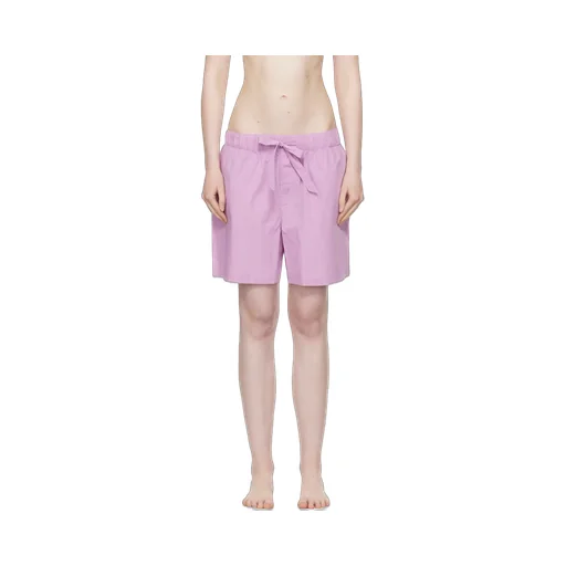 High-Waist Drawstring Poplin Shorts
