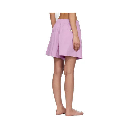 High-Waist Drawstring Poplin Shorts