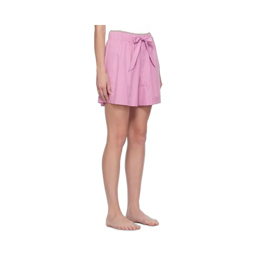 High-Waist Drawstring Poplin Shorts