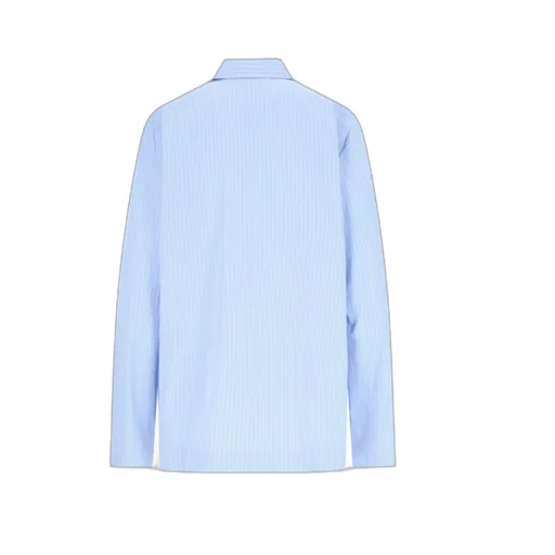 Long Sleeved Pinstriped Poplin Pajama Shirt